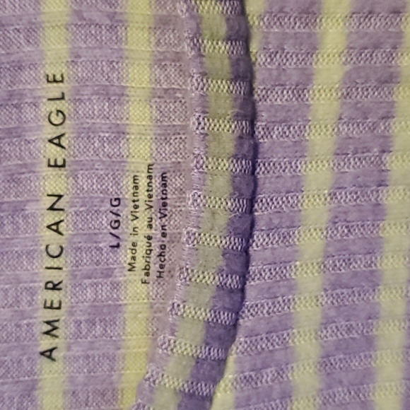 Gray and green striped  American Eagle sweater - Picture 3 of 3